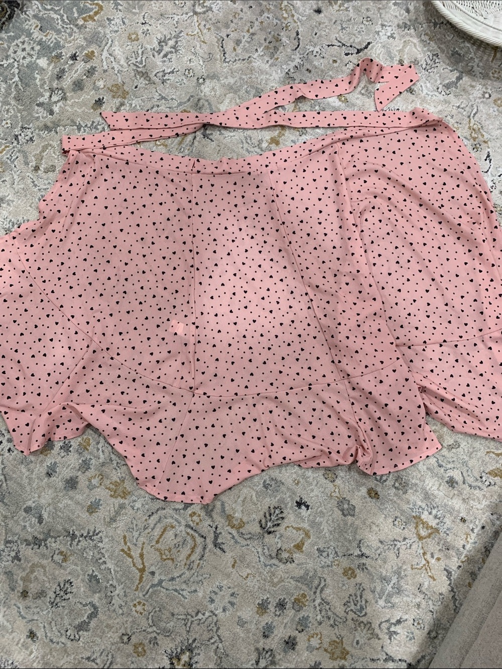 PrettyLittleThing Pink Wraparound  Midi Polka Dot Skirt